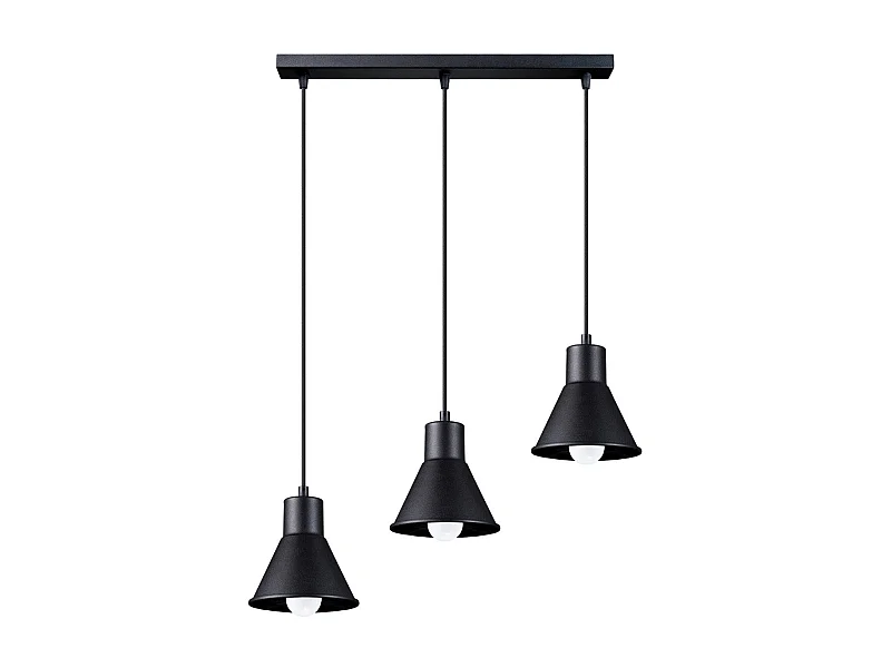 Lampe pendante Yara 3 noir [E27].