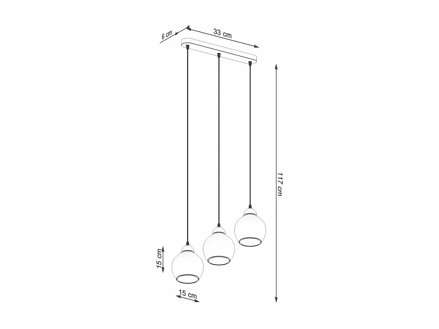 Lampe pendante Altair 3 noir