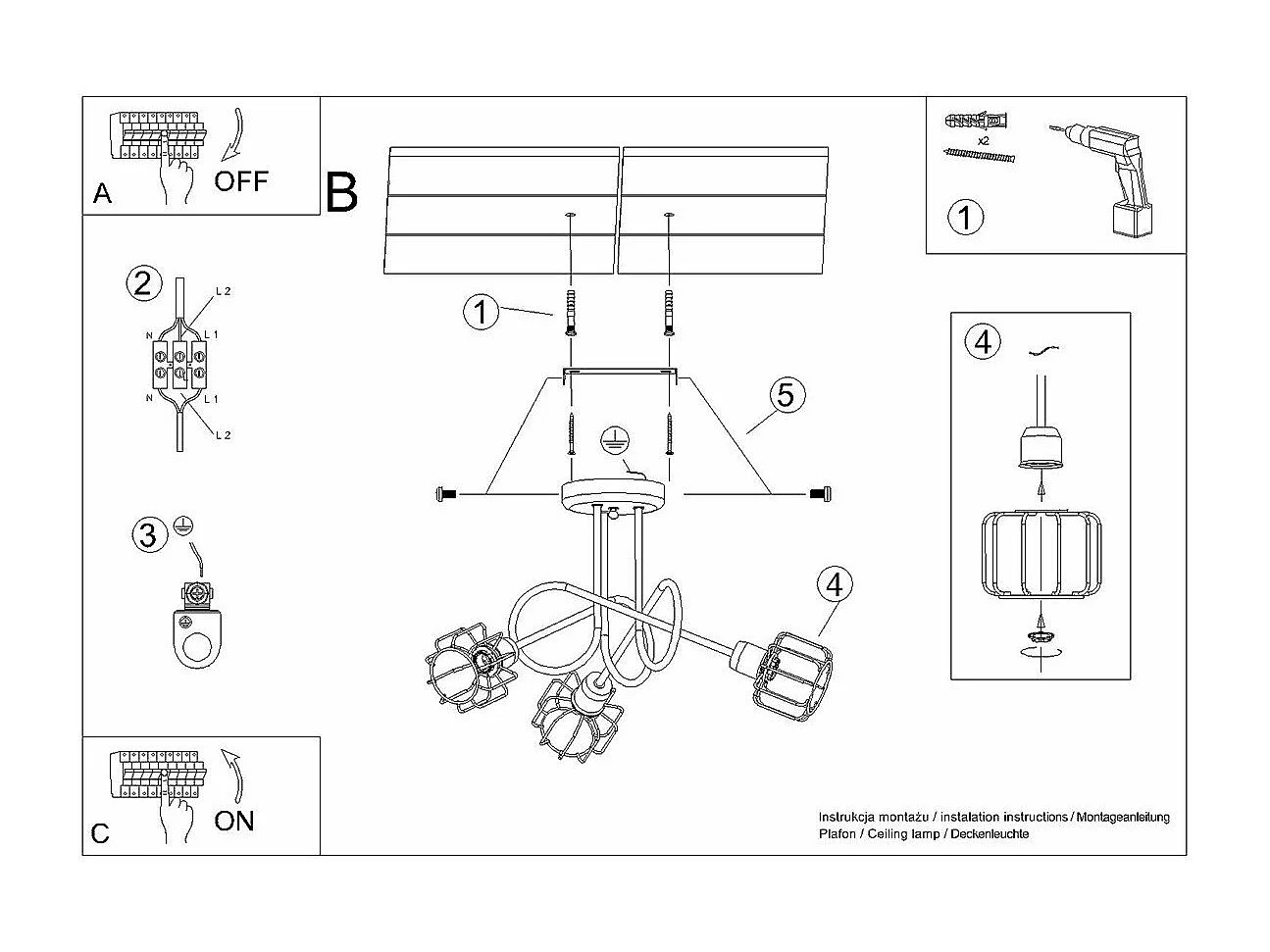 Lustre Cepheus 3S noir