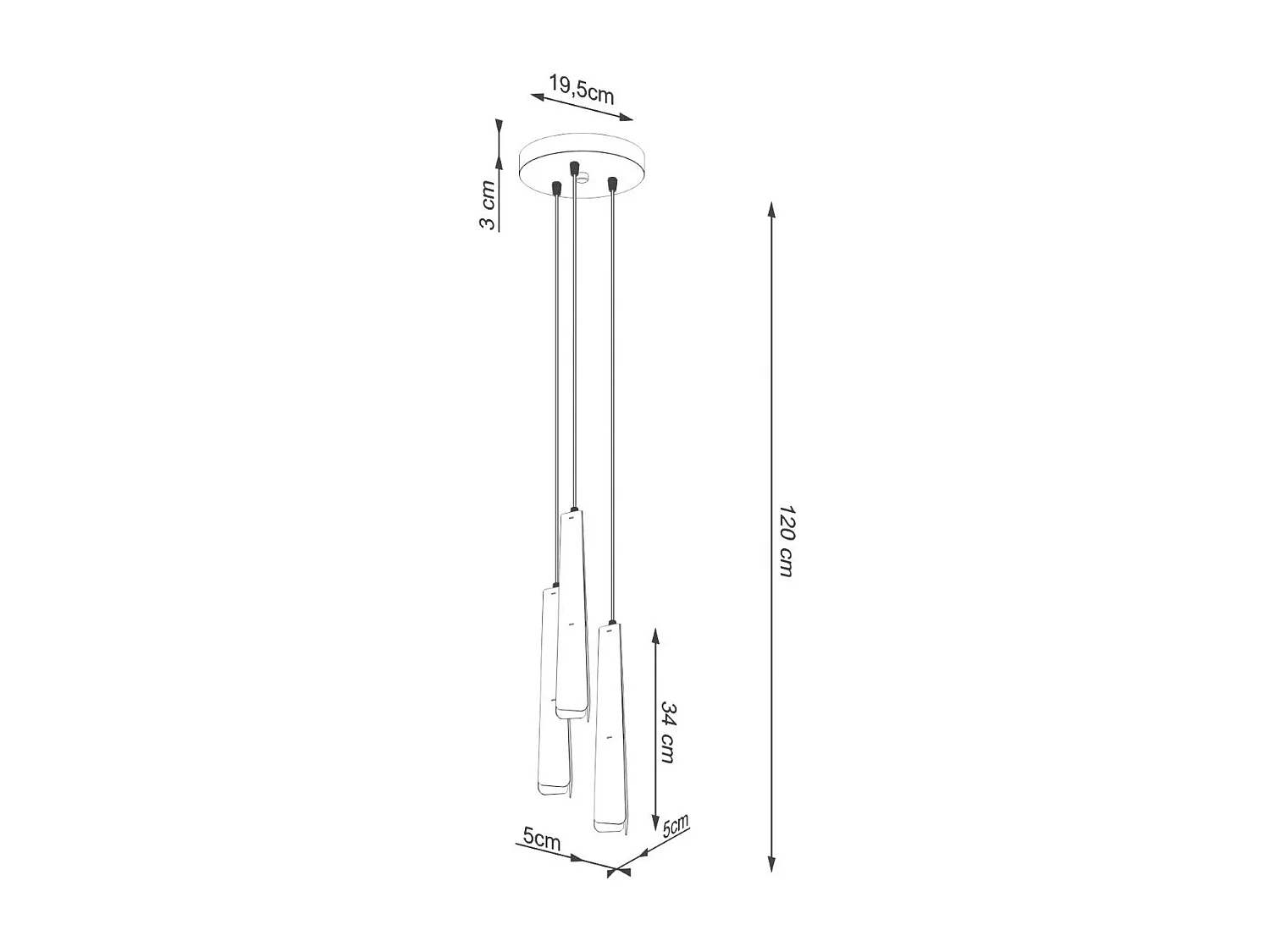 Lampe suspendue Prismatica 3P noir