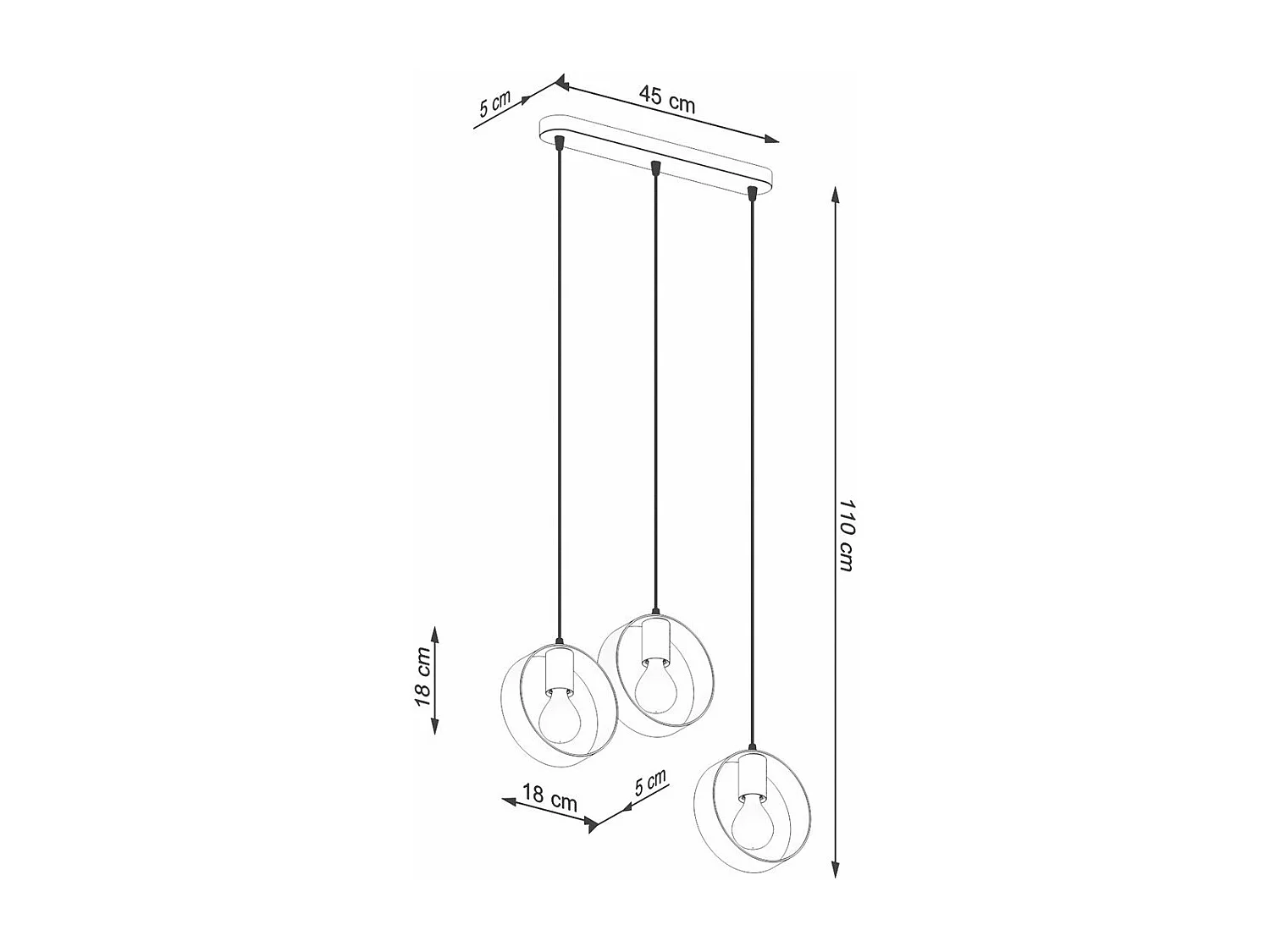 Lampe pendante Siria 3 biala