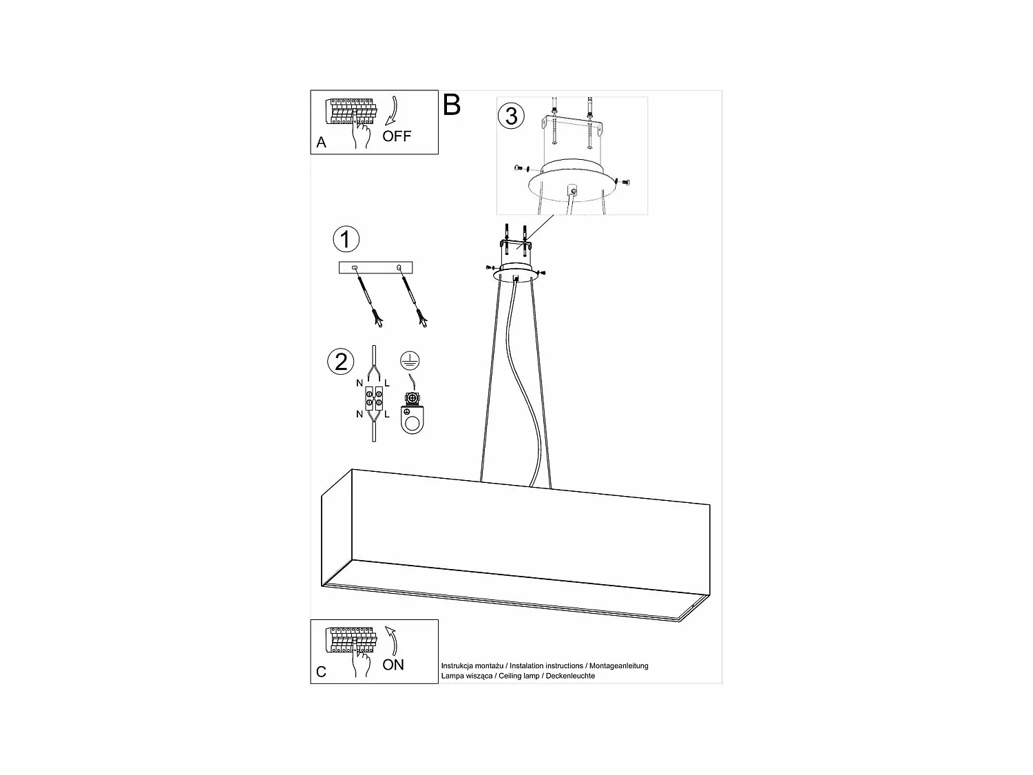 Lustre Scheat 120 blanc