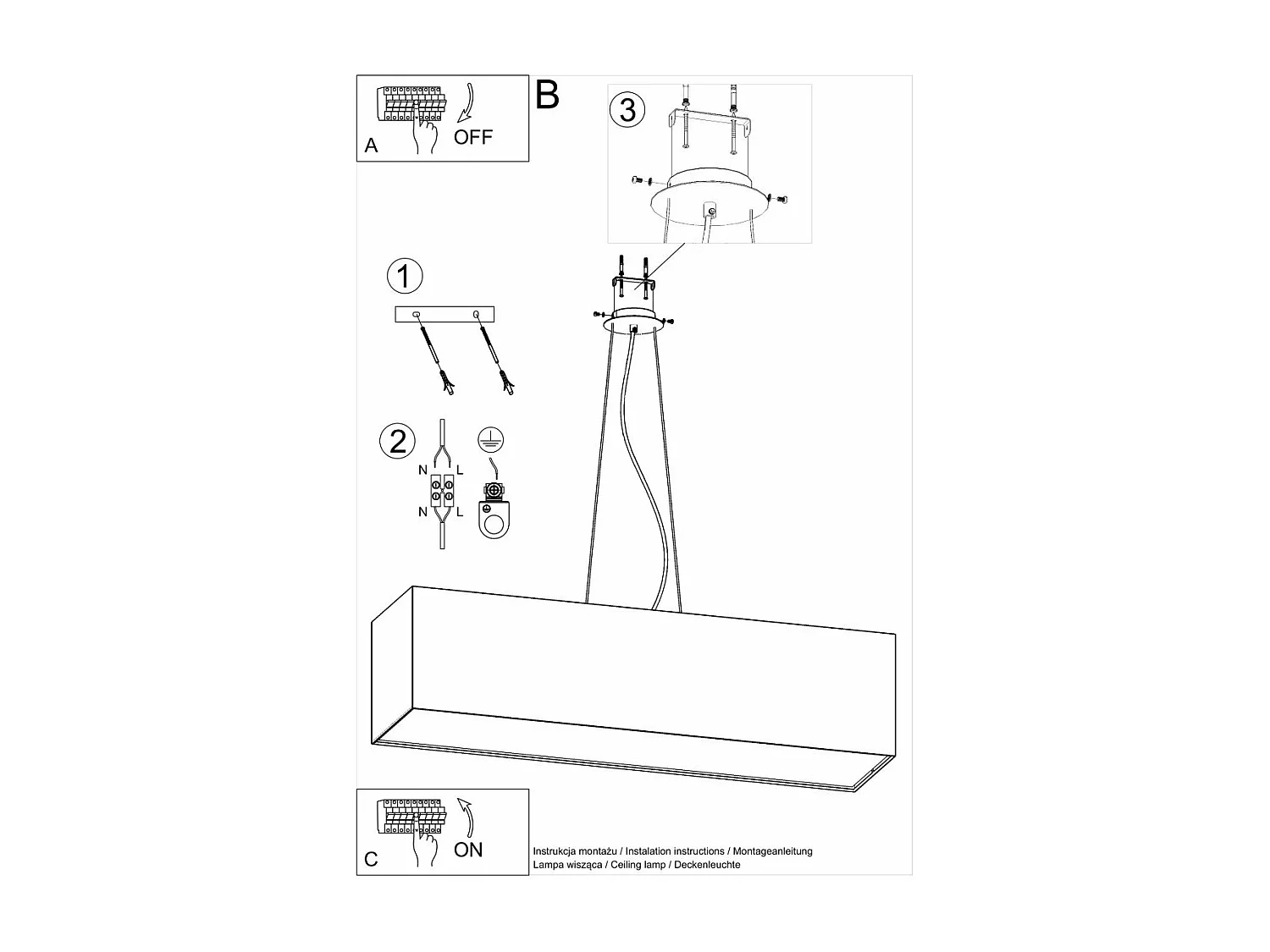 Lustre Scheat 120 blanc
