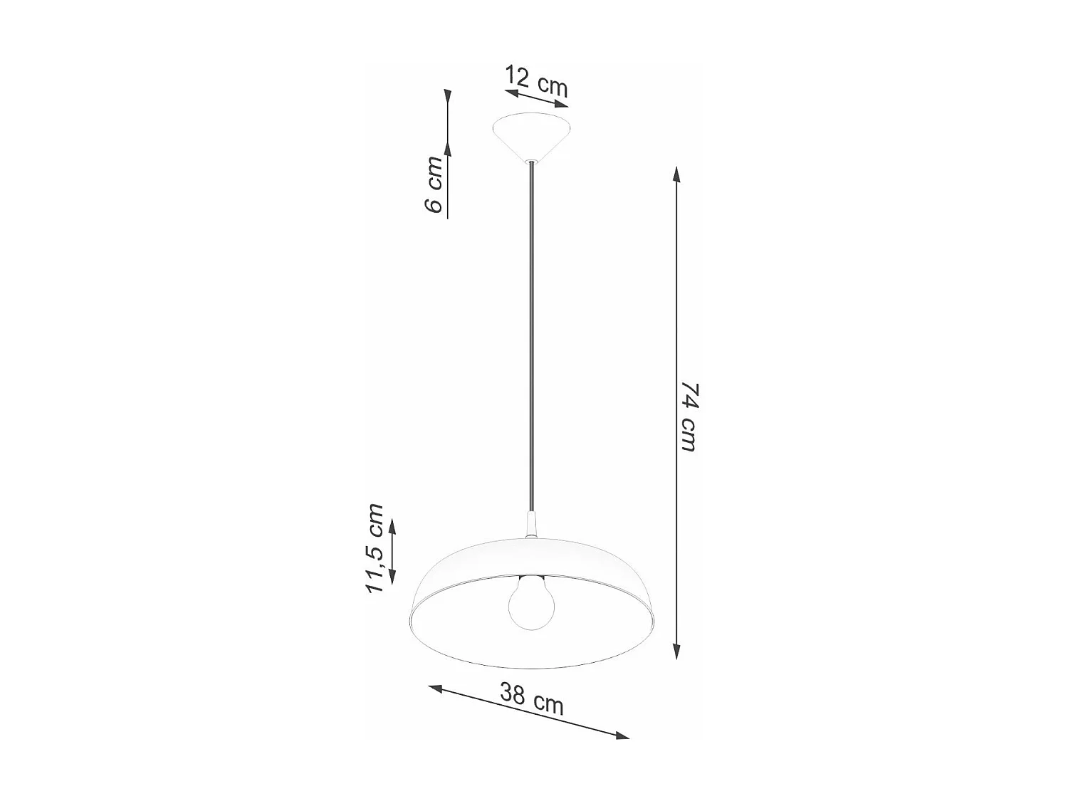 Lampe suspendue Gibbous blanc