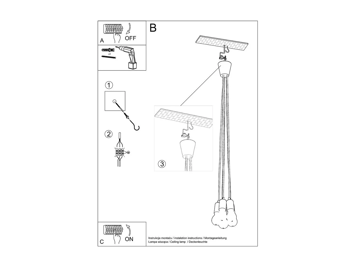 Lampe pendante Dione 5 jaune