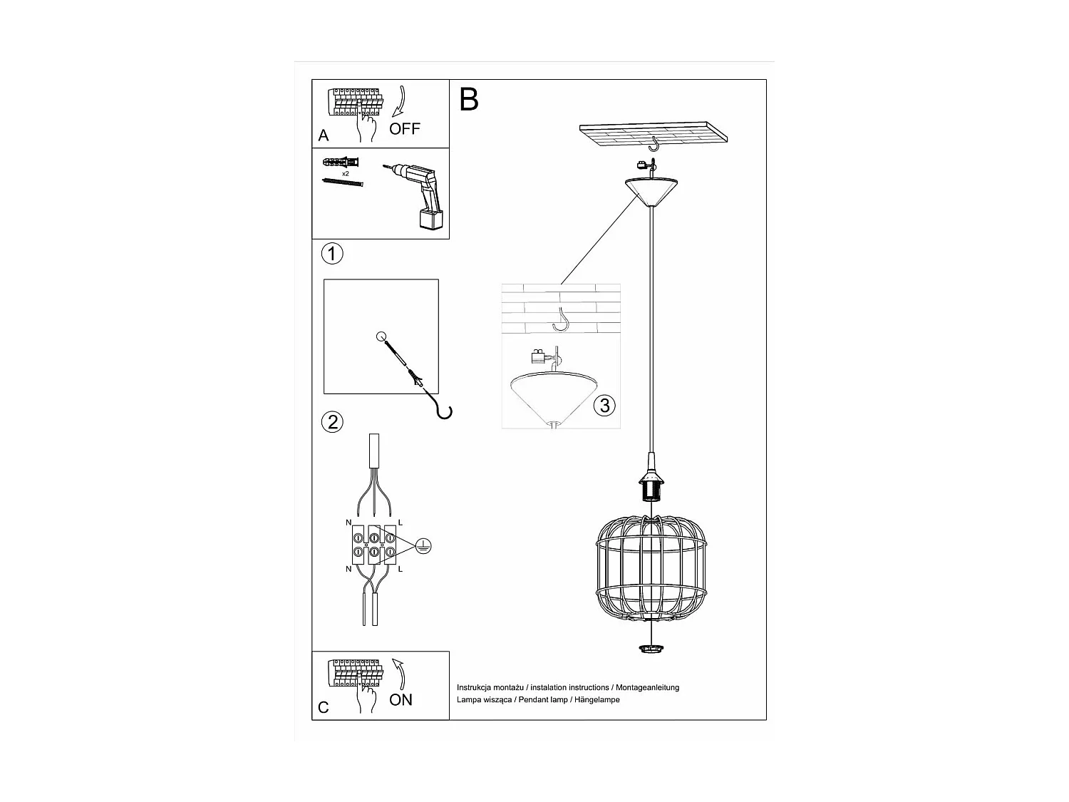 Lampe suspendue Centauri noir