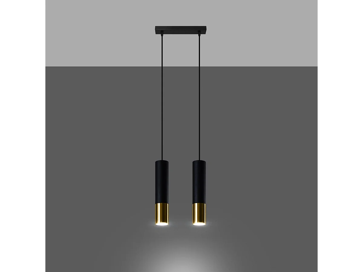 Lampe suspendue Luminous 2 noir-doré
