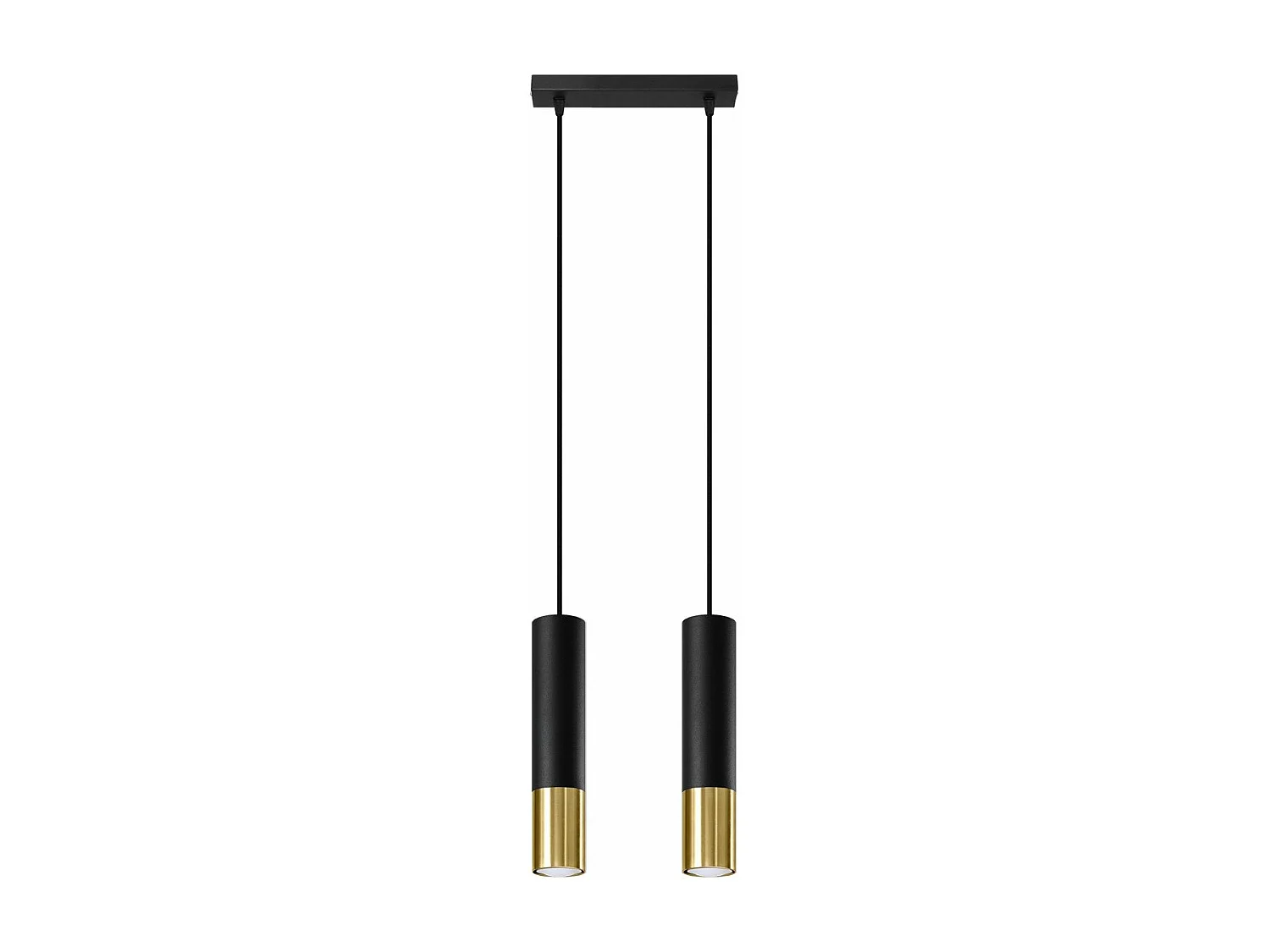 Lampe suspendue Luminous 2 noir-doré