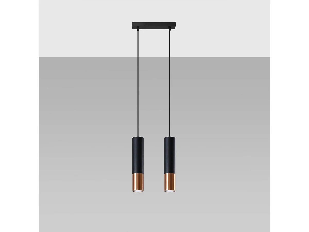 Lampe suspendue Luminous 2 noir-cuivre