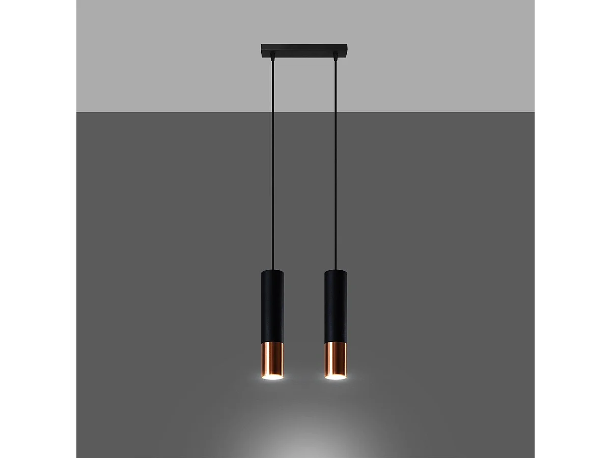Lampe suspendue Luminous 2 noir-cuivre