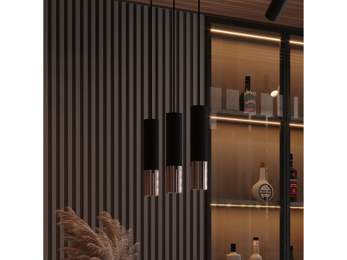 Lampe suspendue Luminous 2 noir-cuivre