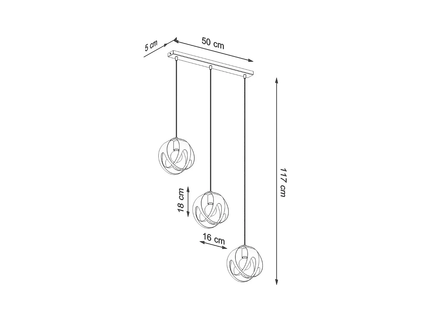 Lampe pendante Alden 3L blanc
