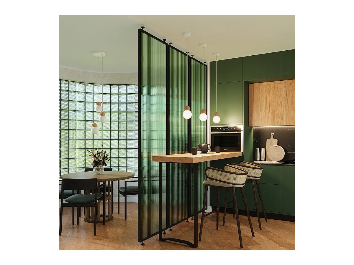 Lampe suspendue Pegasus 3P blanc-bois naturel