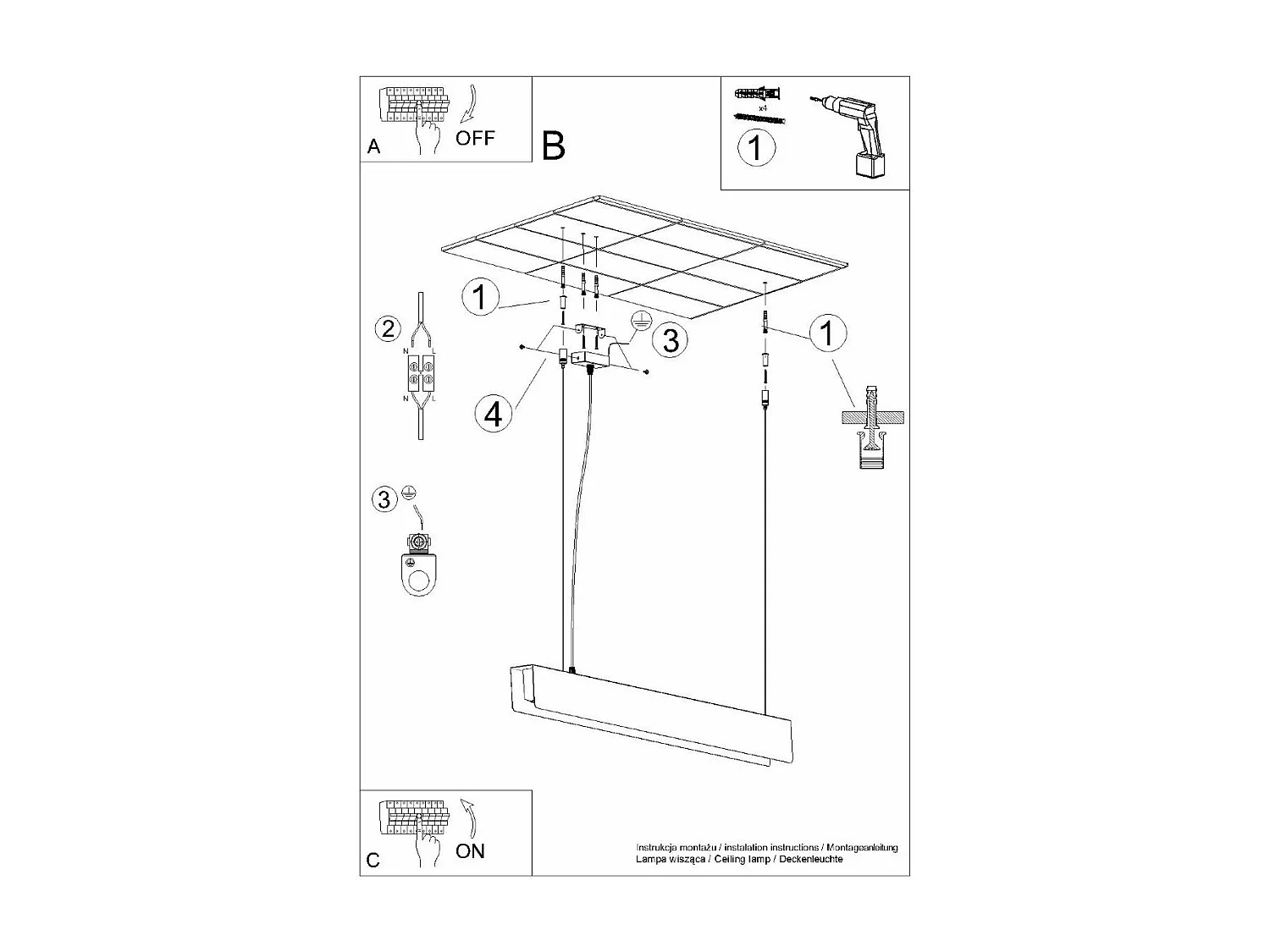 Lampe suspendue Andromède or