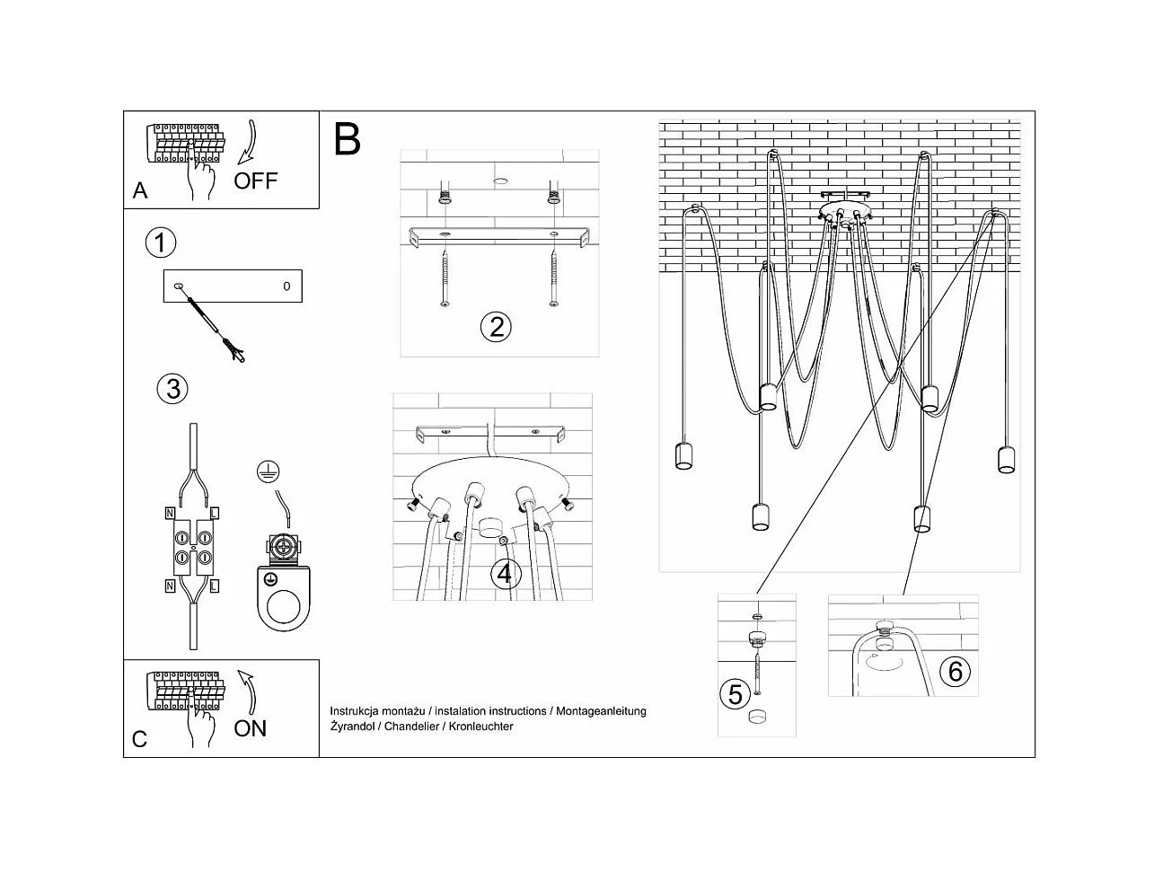 Lustre Electra 5 noir