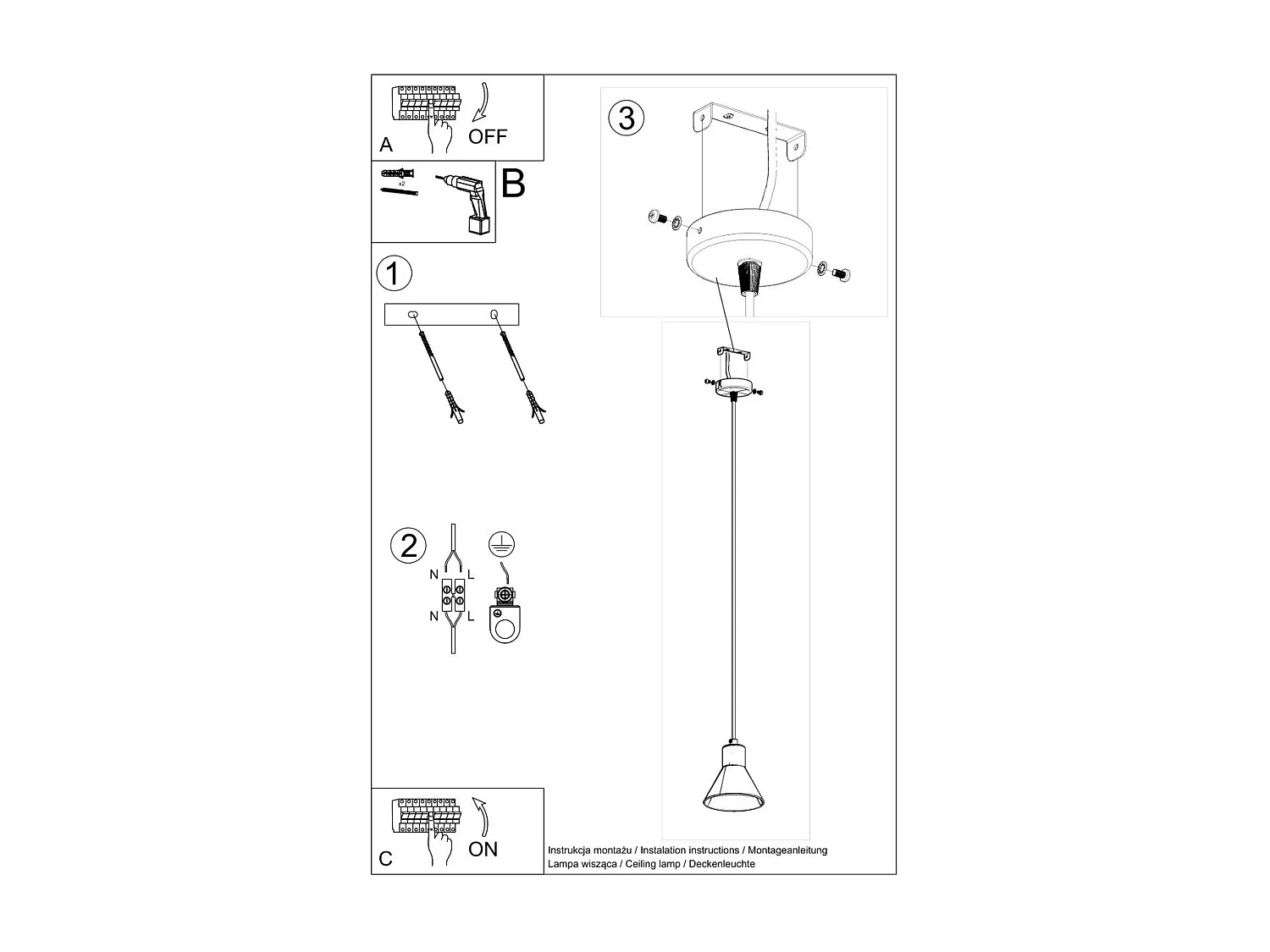 Lampe suspendue TALEJA 1 blanc [ES111]