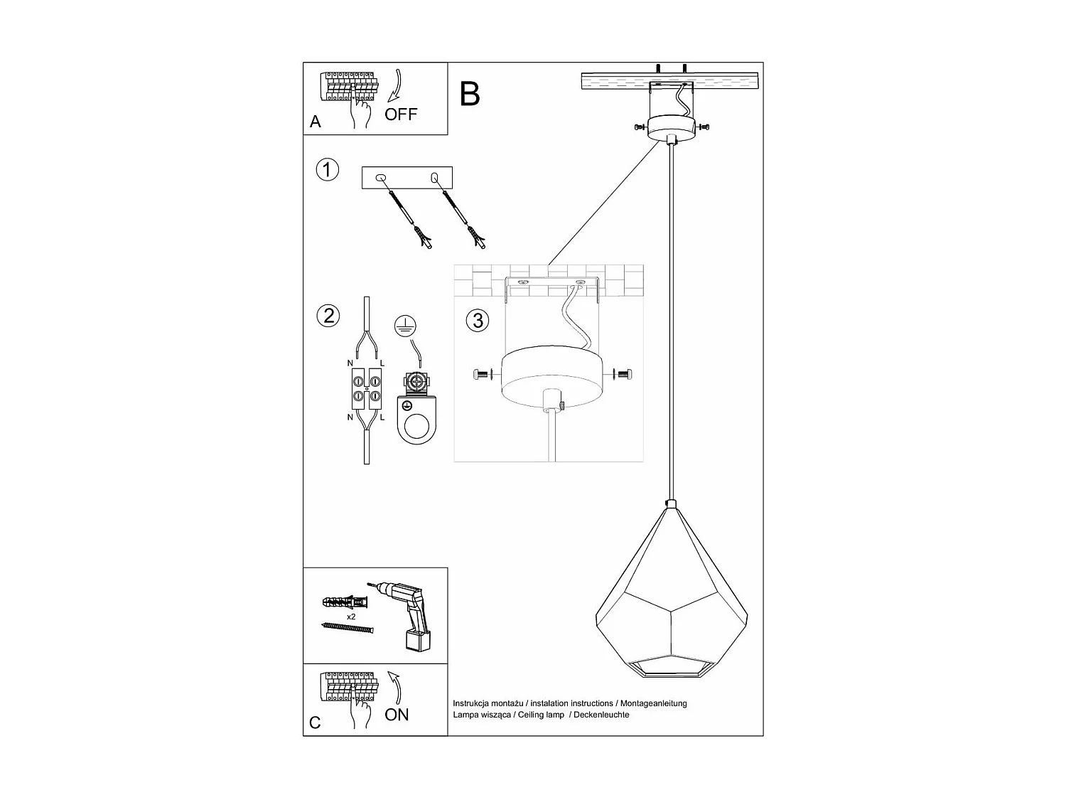 Lampe pendante en céramique Pulsar