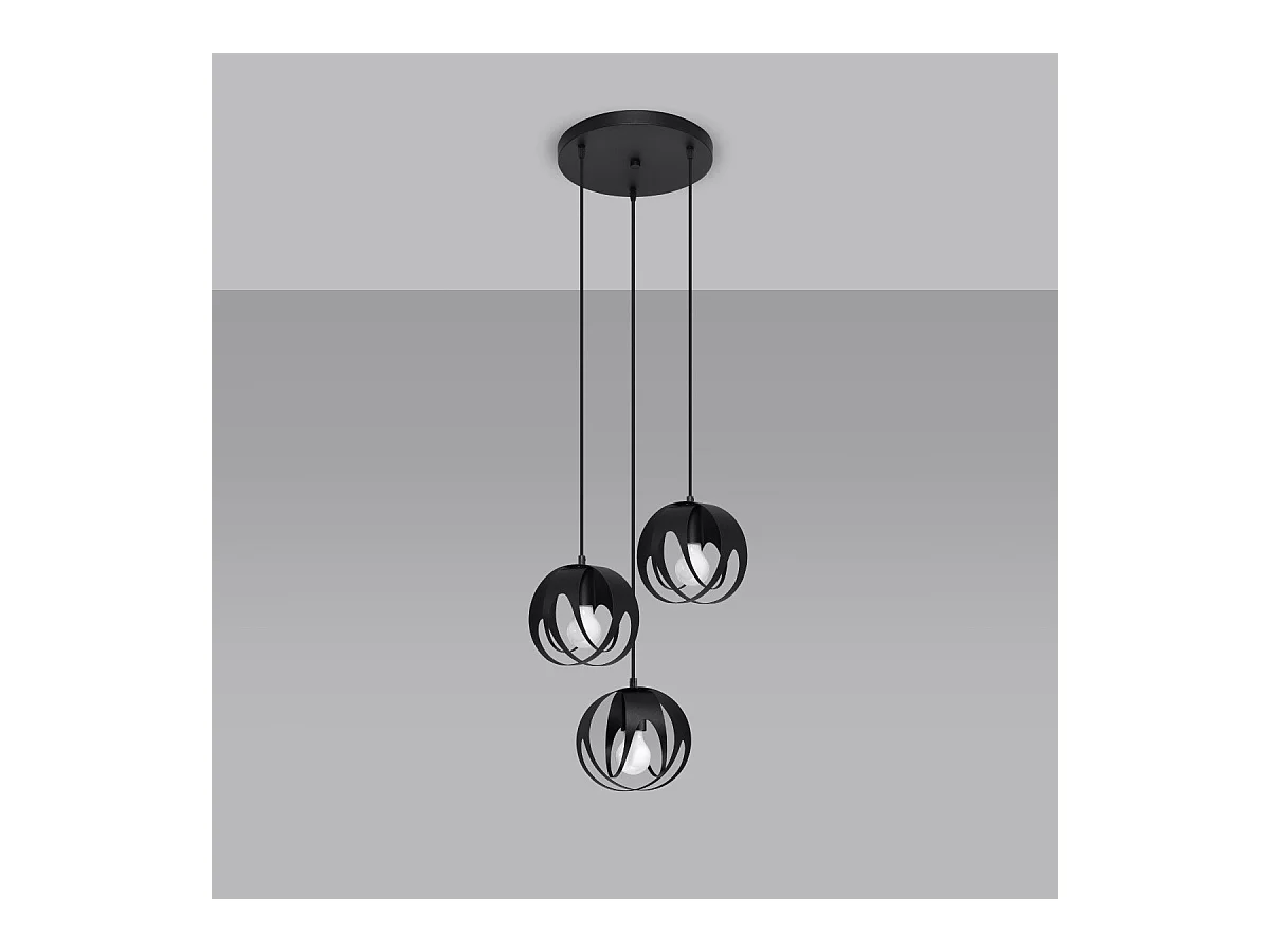 Lampe pendante Alden 3P noir