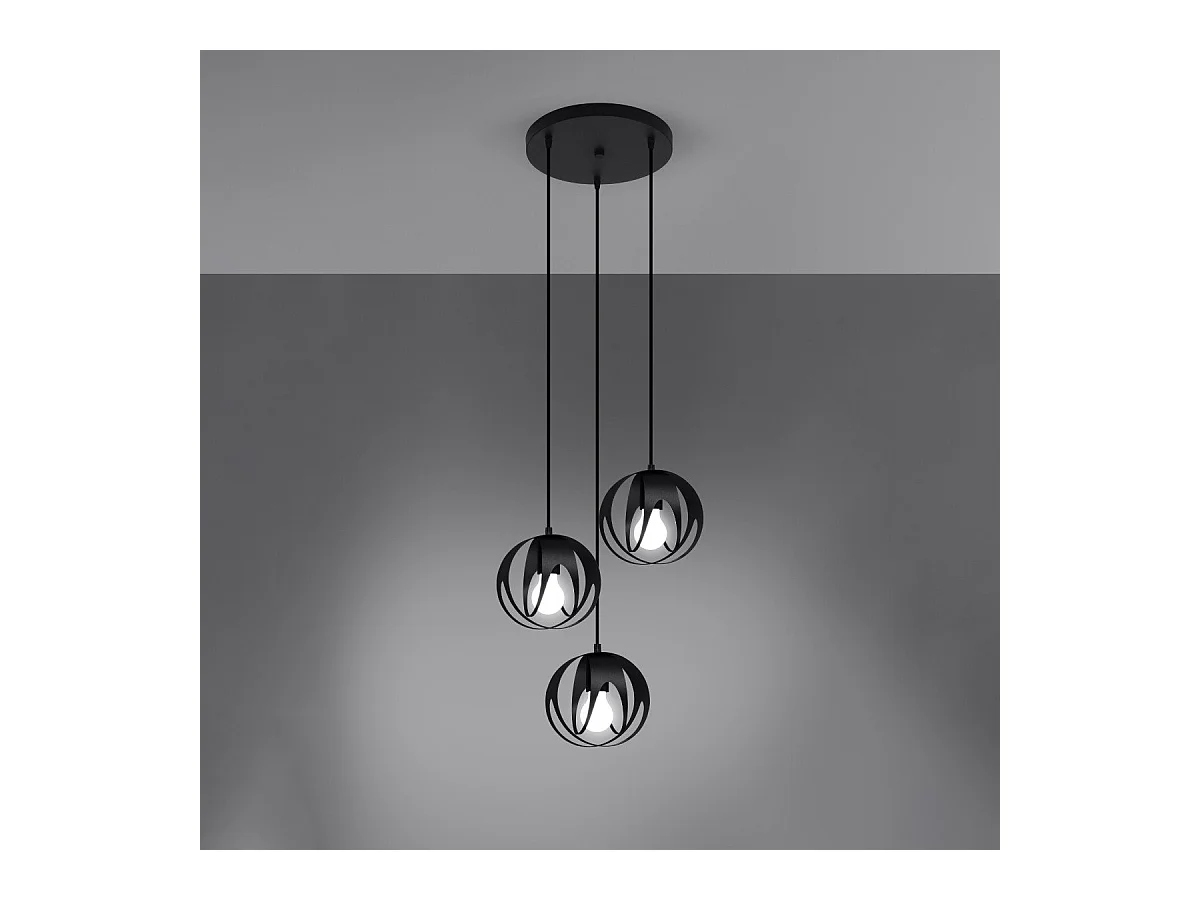 Lampe pendante Alden 3P noir