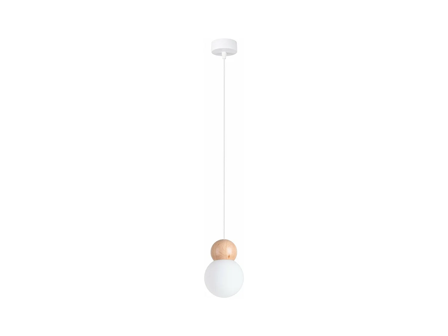 Lampe suspendue Pegasus 1 blanc-bois naturel