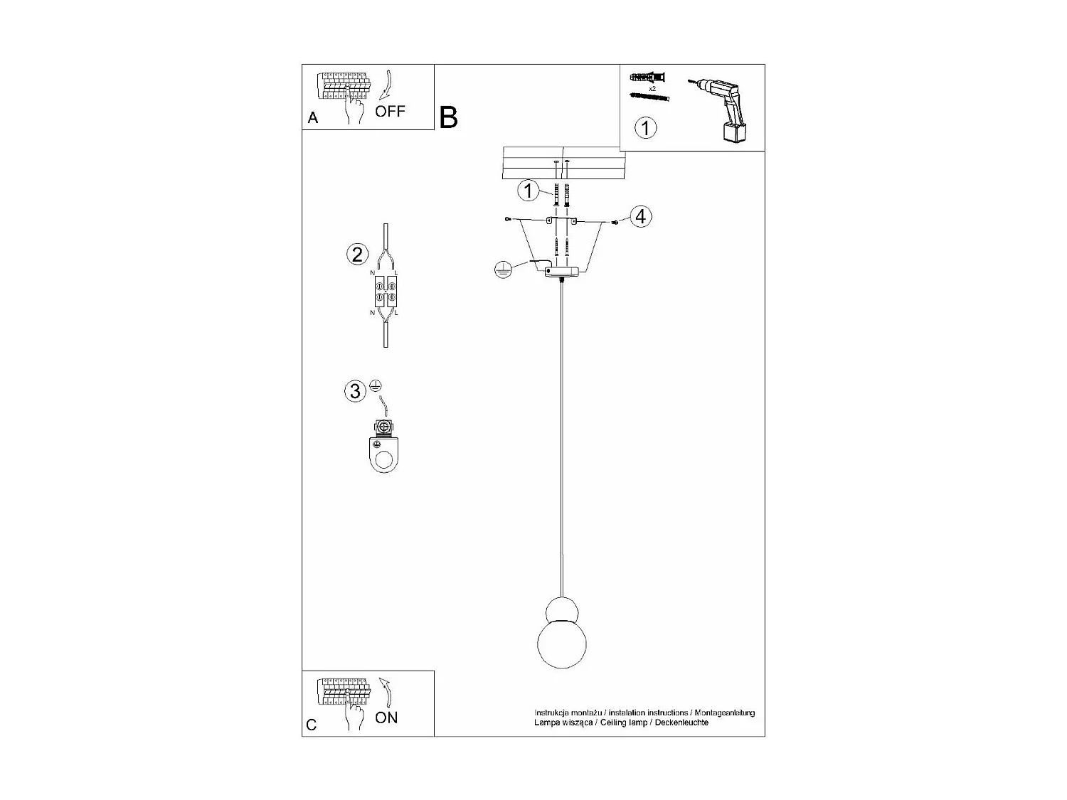 Lampe suspendue Pegasus 1 blanc-bois naturel