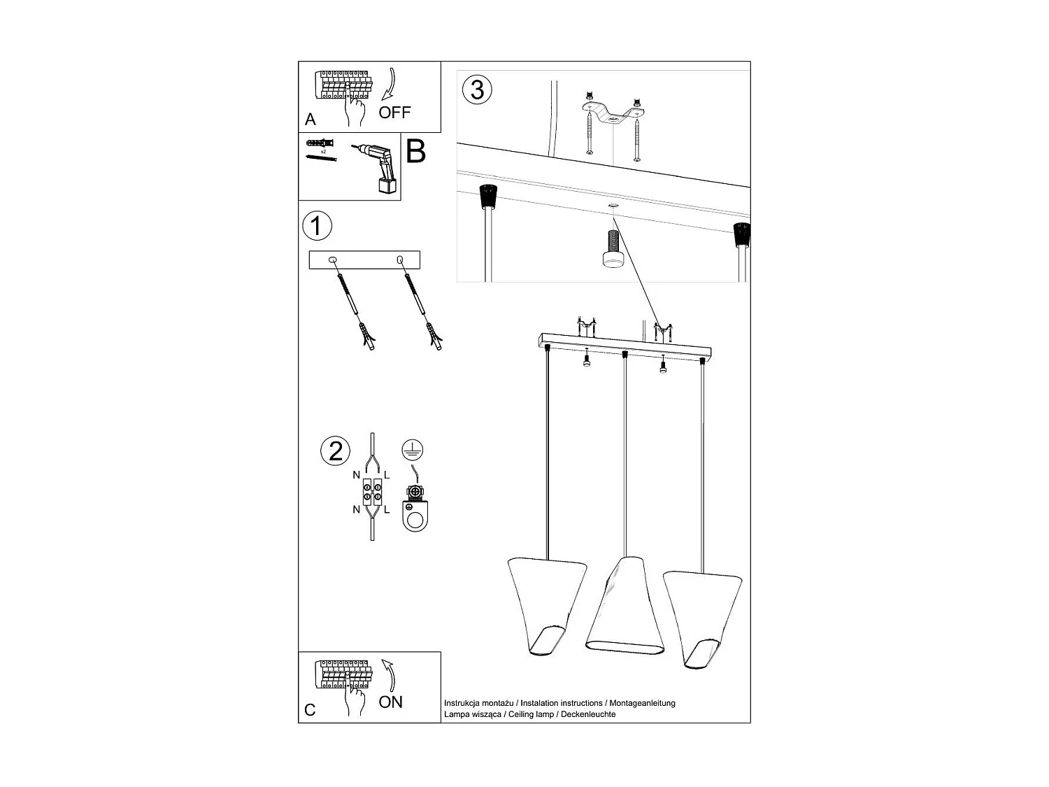 Lustre BlueMoon 3 blanc