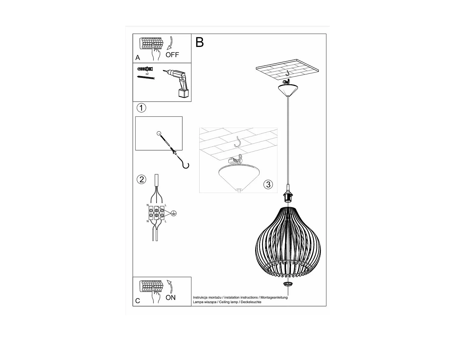 Lampe suspendue Aphelion bois
