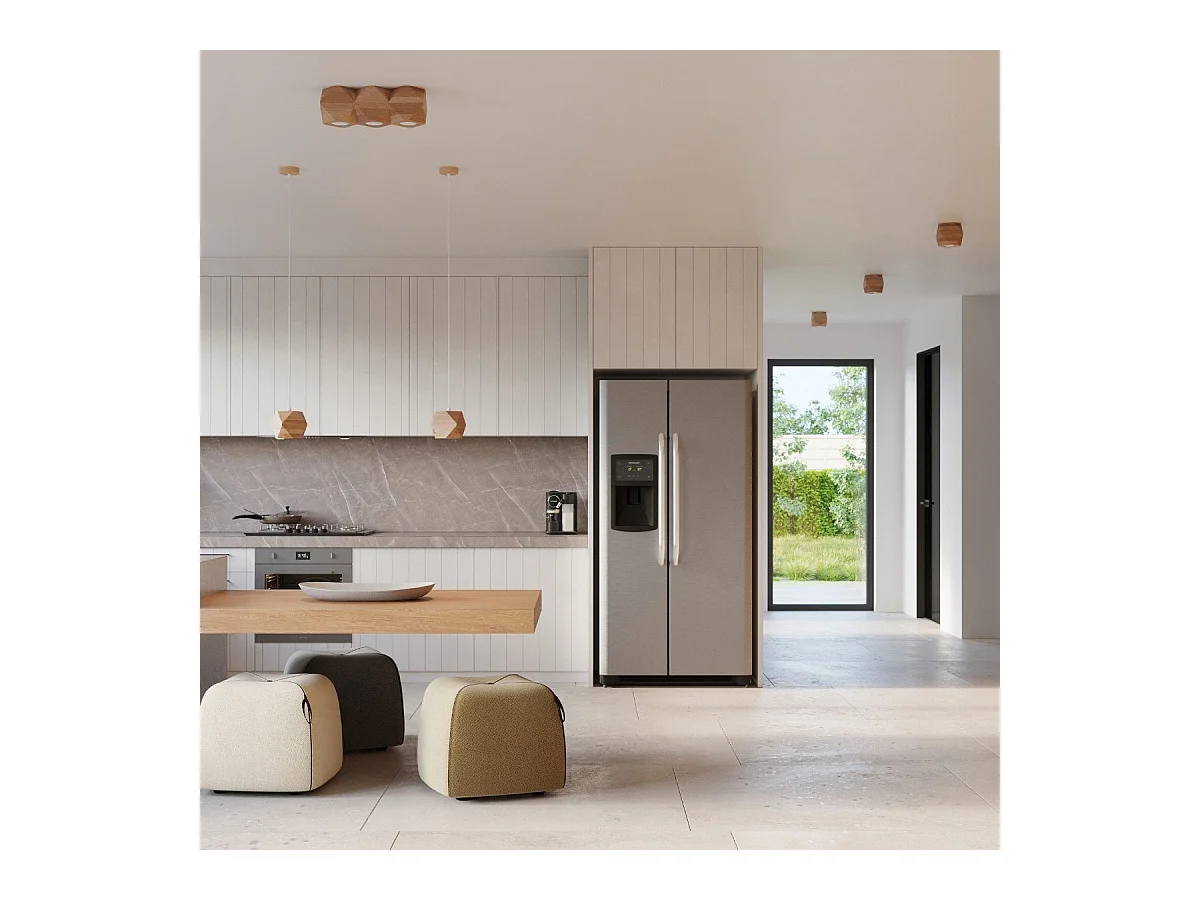 Lampe pendante Taina bois naturel