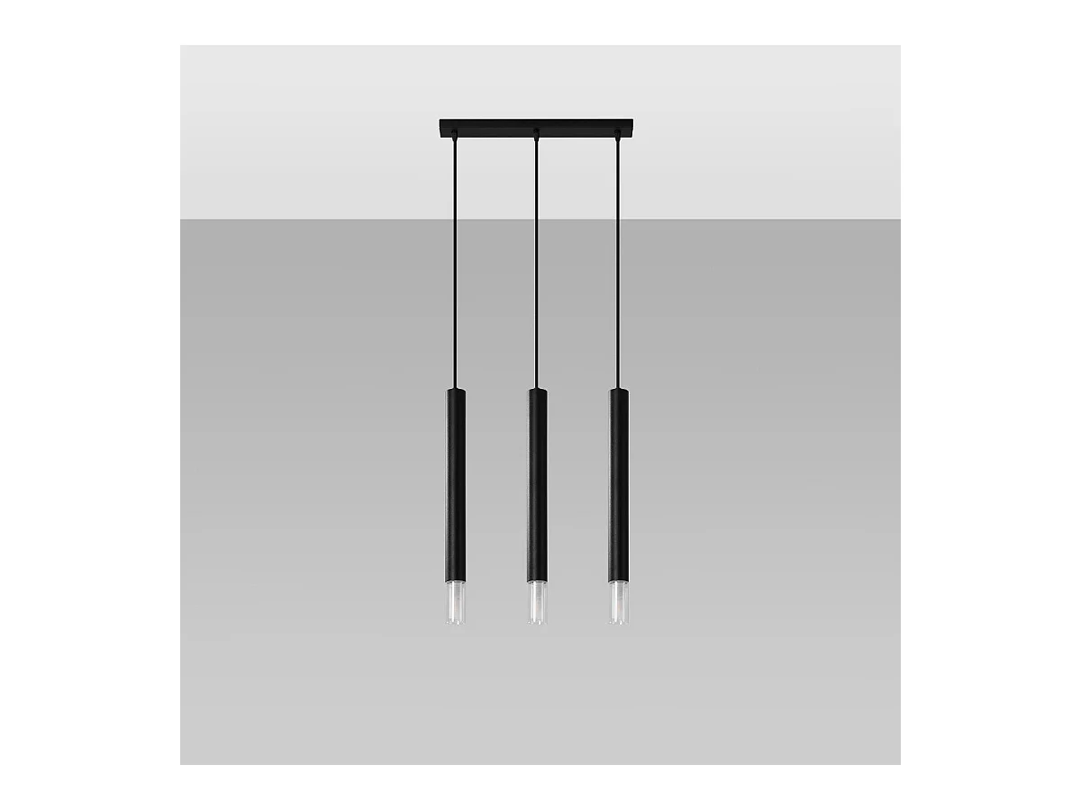 Lampe pendante Ziva 3 noir
