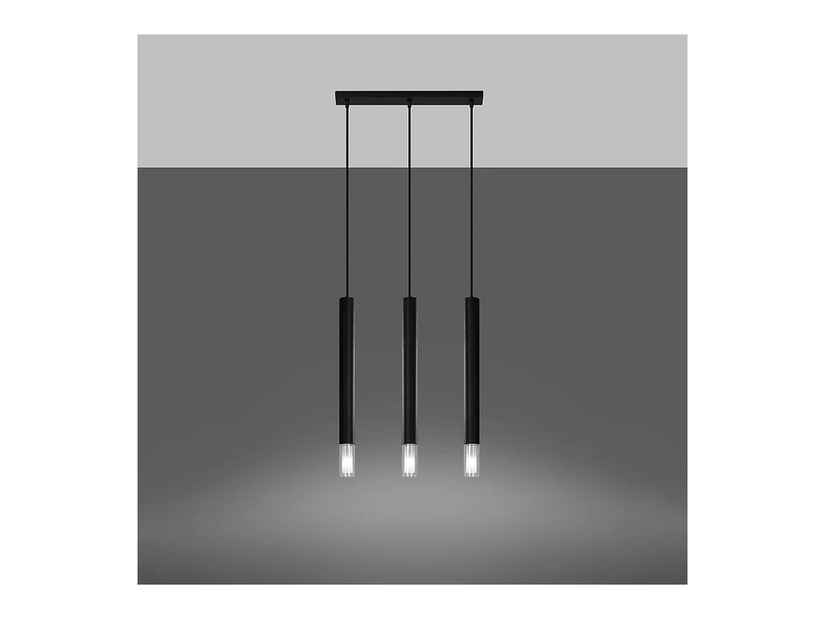Lampe pendante Ziva 3 noir