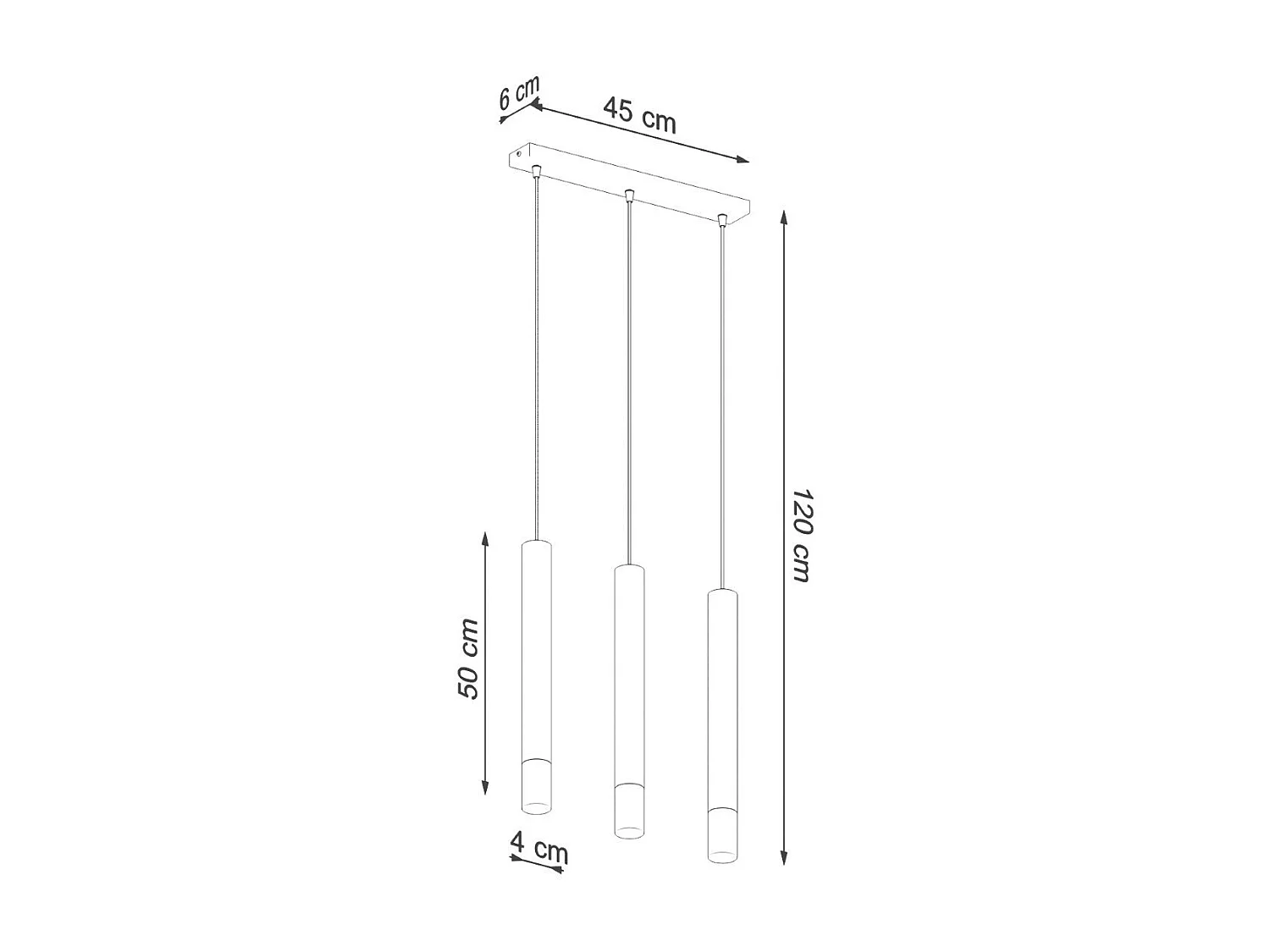 Lampe pendante Ziva 3 noir