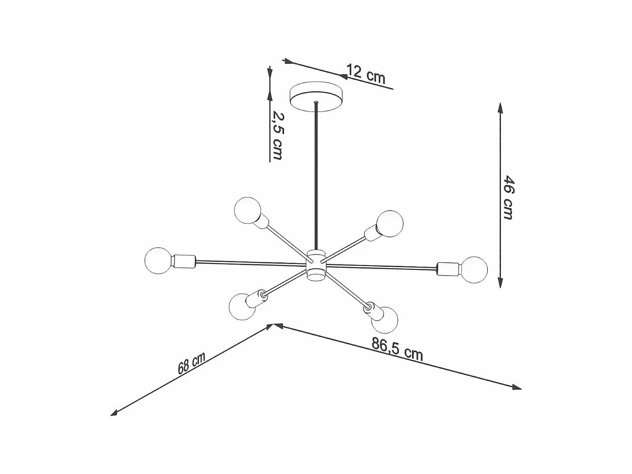 Lustre Lunaris 6 noir
