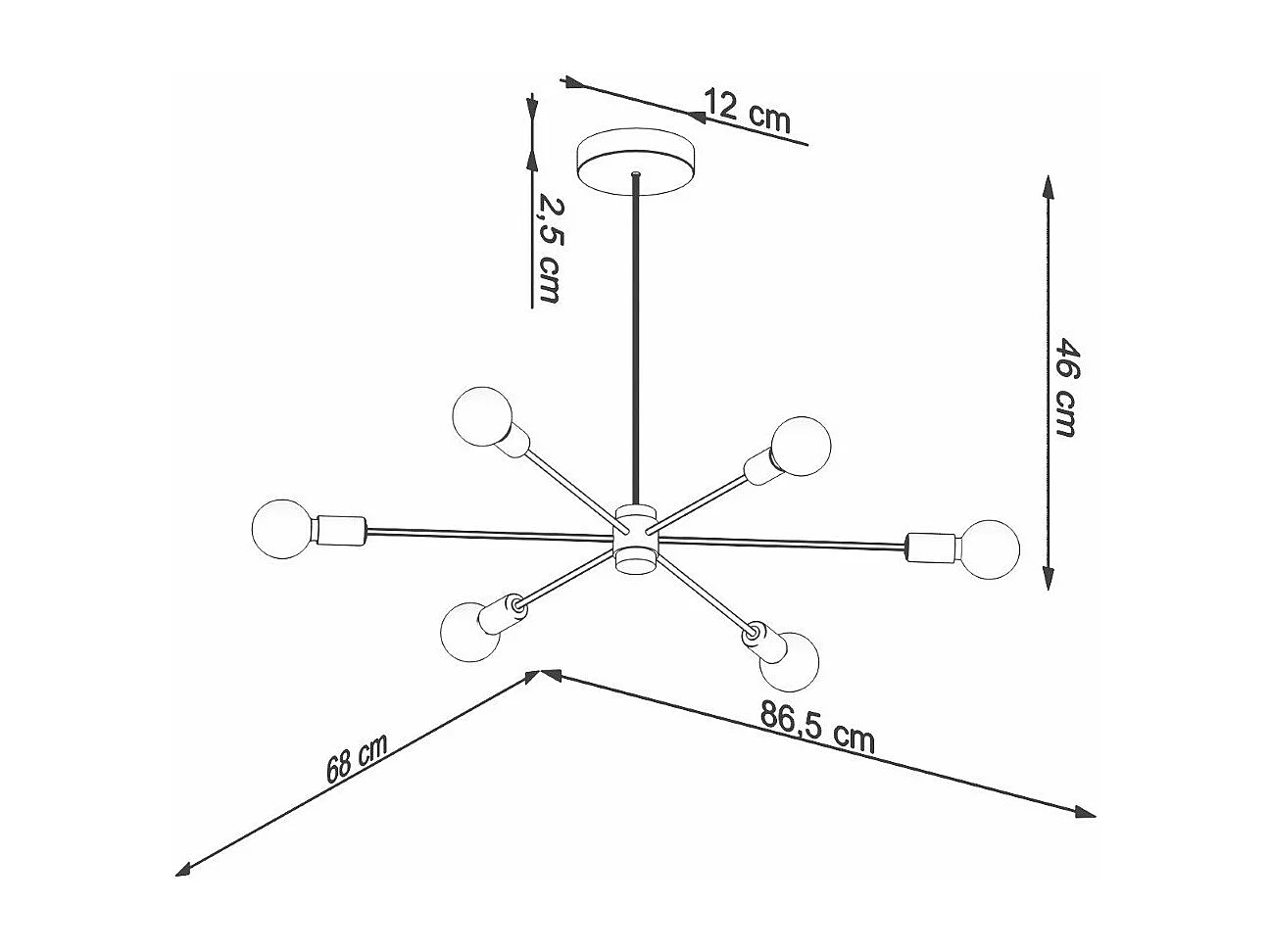 Lustre Lunaris 6 noir