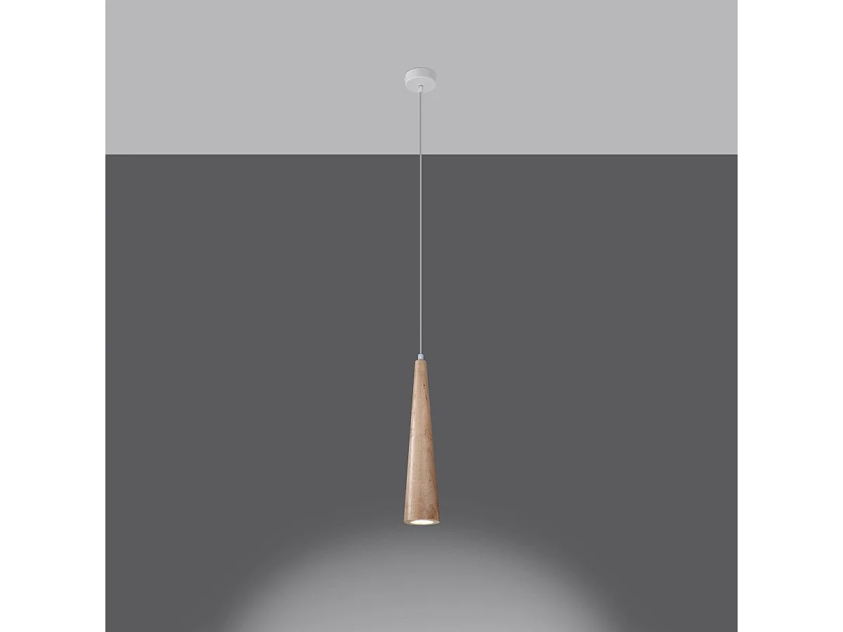 Lampe suspendue Lucia 1 en bois naturel