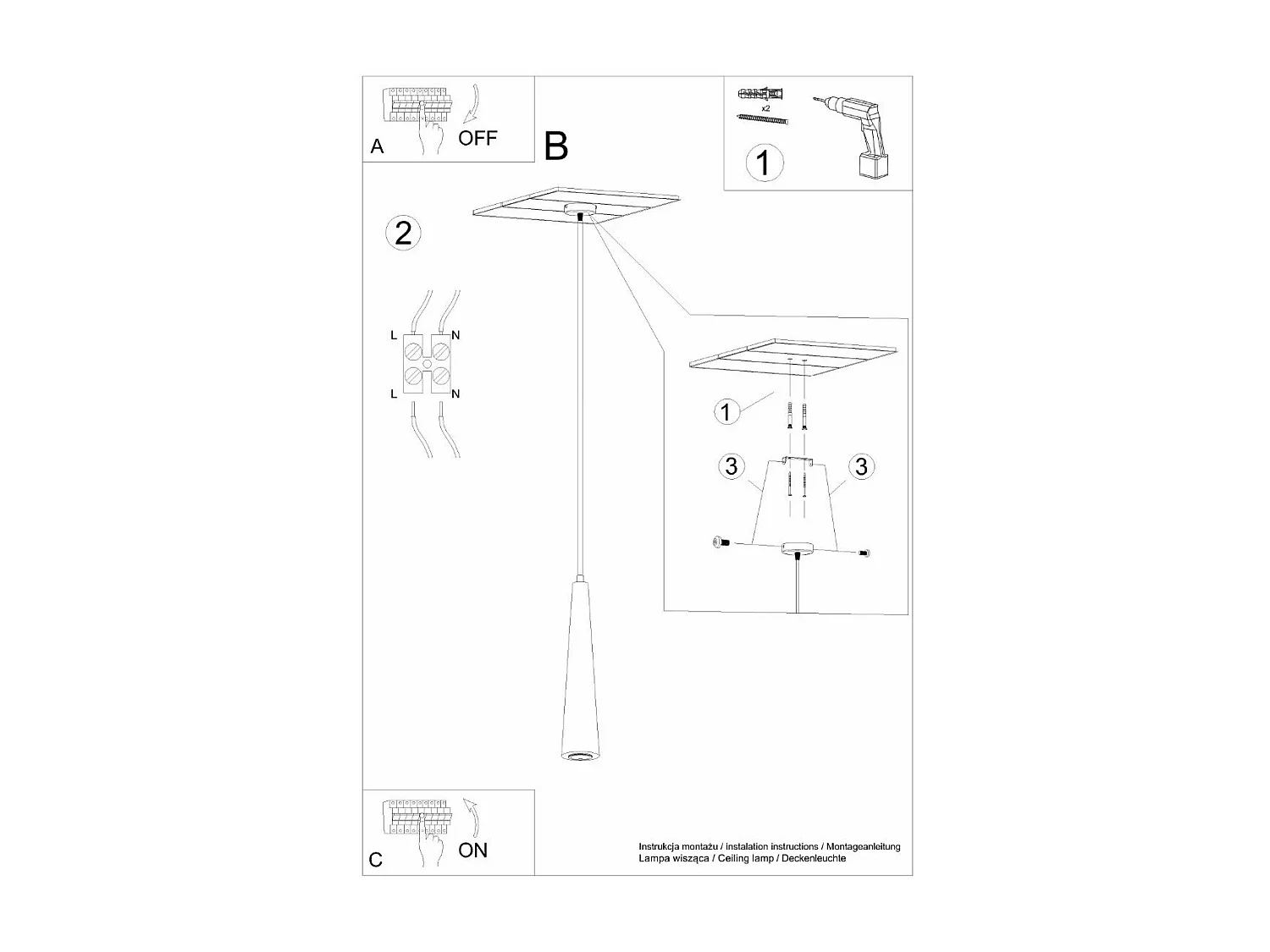 Lampe suspendue Lucia 1 en bois naturel