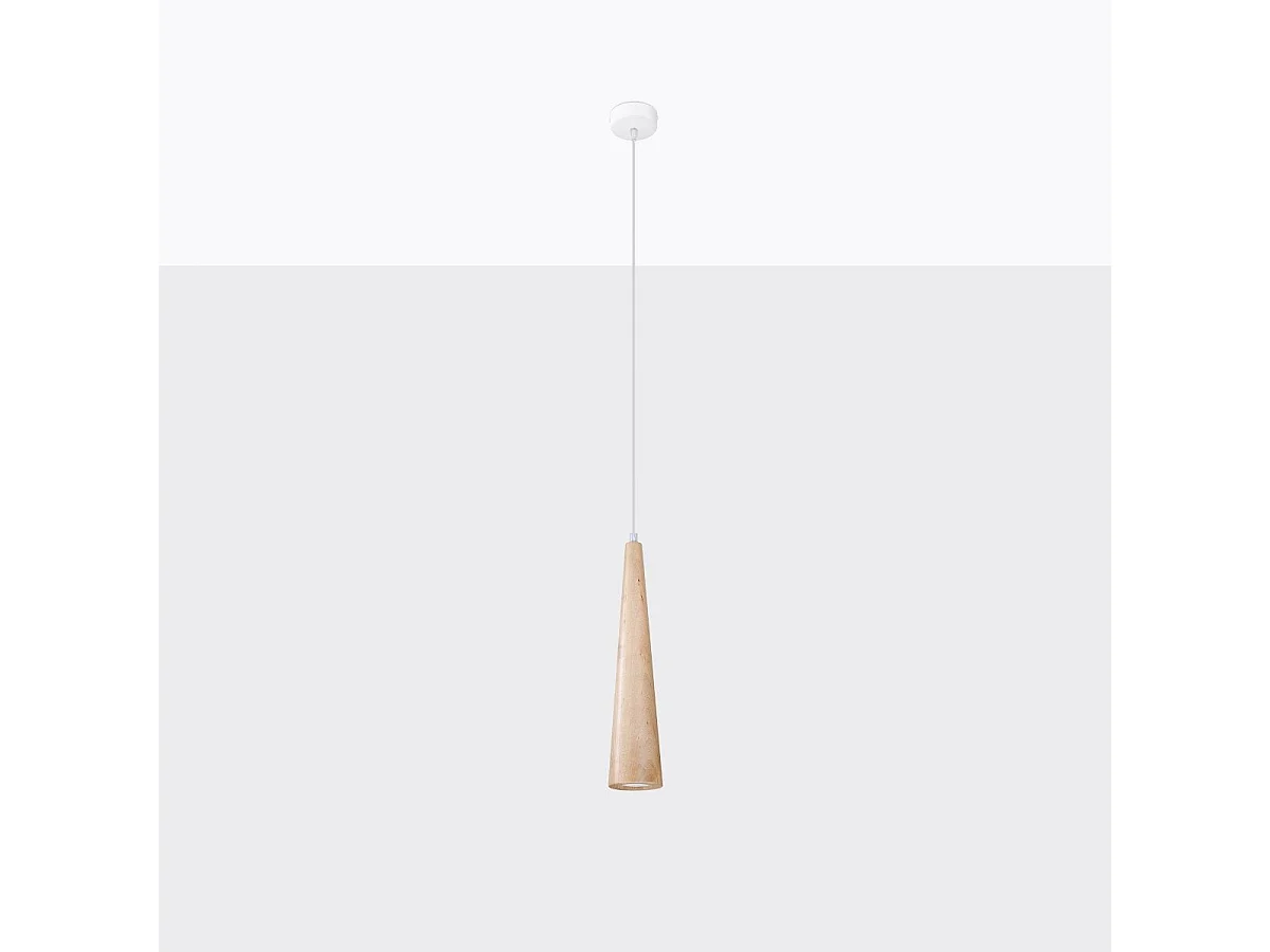 Lampe suspendue Lucia 1 en bois naturel