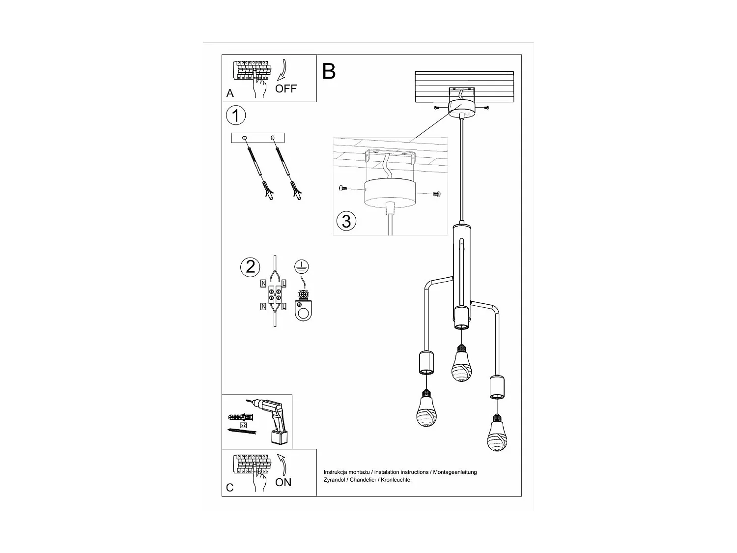 Lustre Dubhe 3M max 15W LED