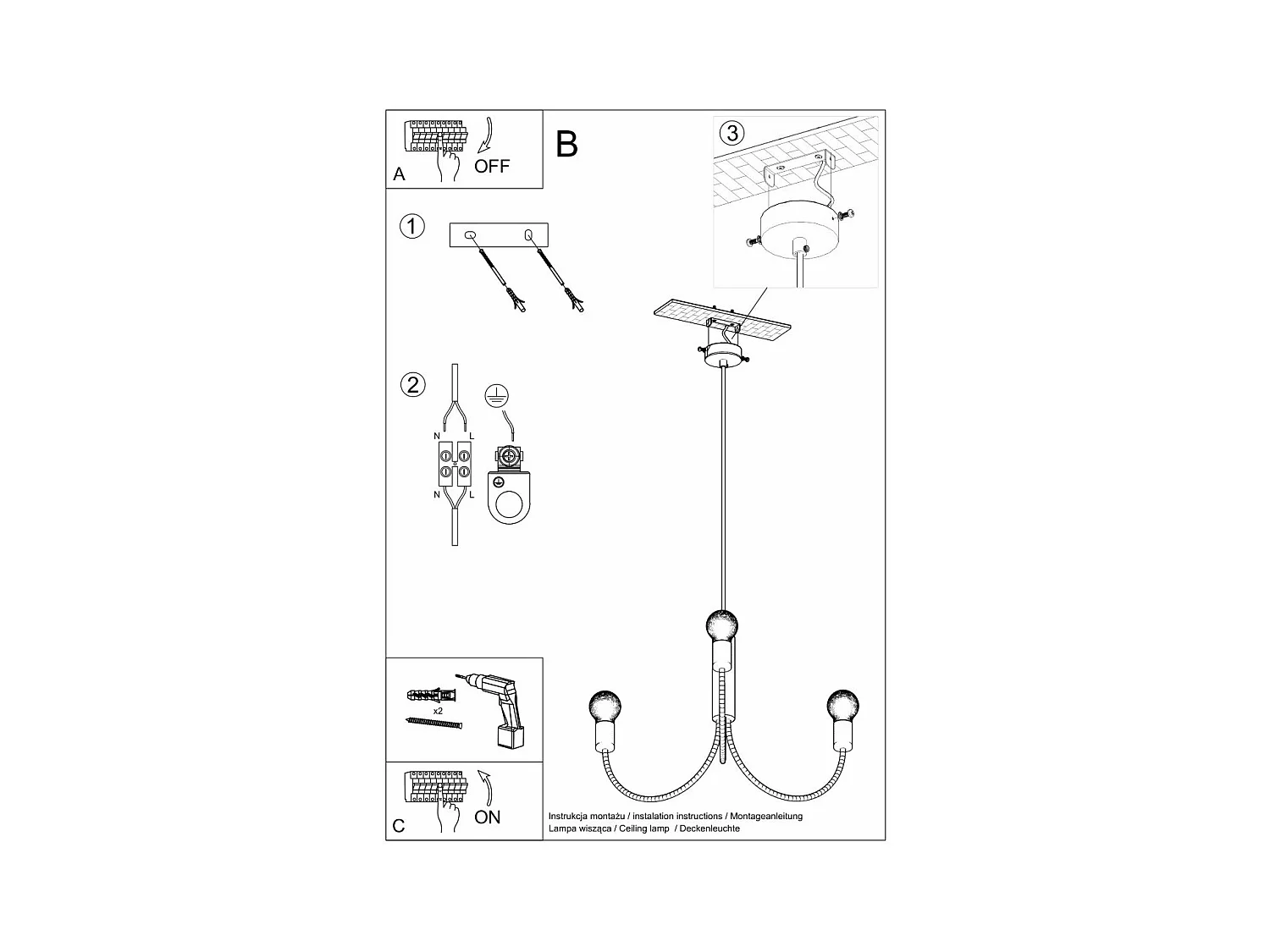 Lustre Polaris 5 noir