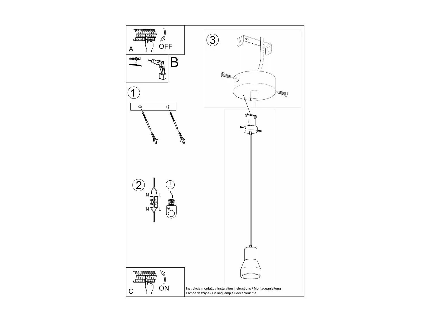 Lampe suspendue Quanta noir