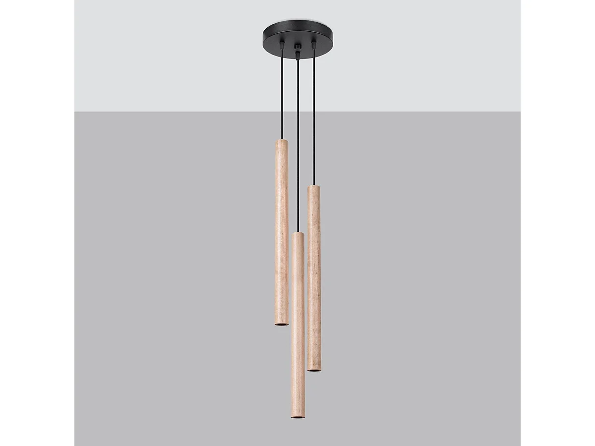 Lampe pendante Novastel 3P bois