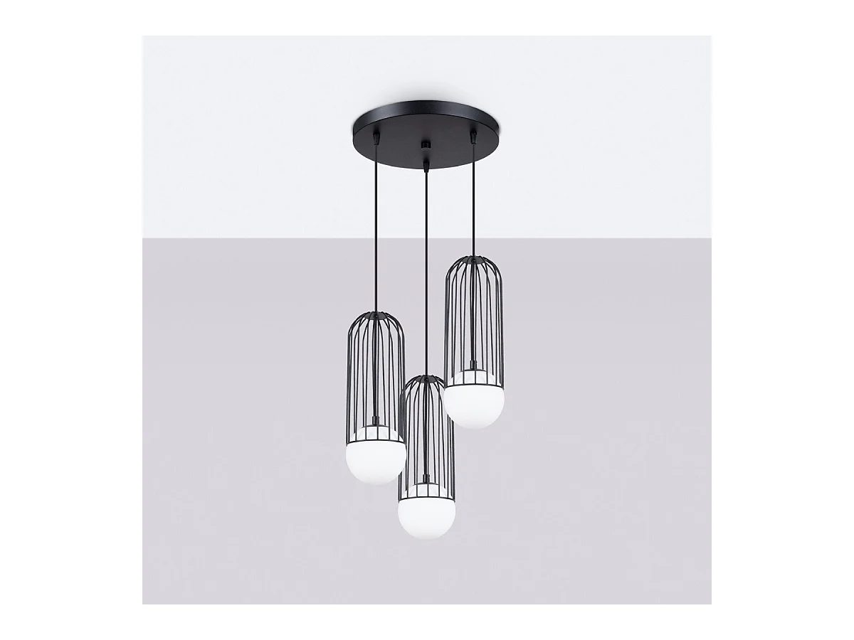 Lampe suspendue Borealys 3P noir