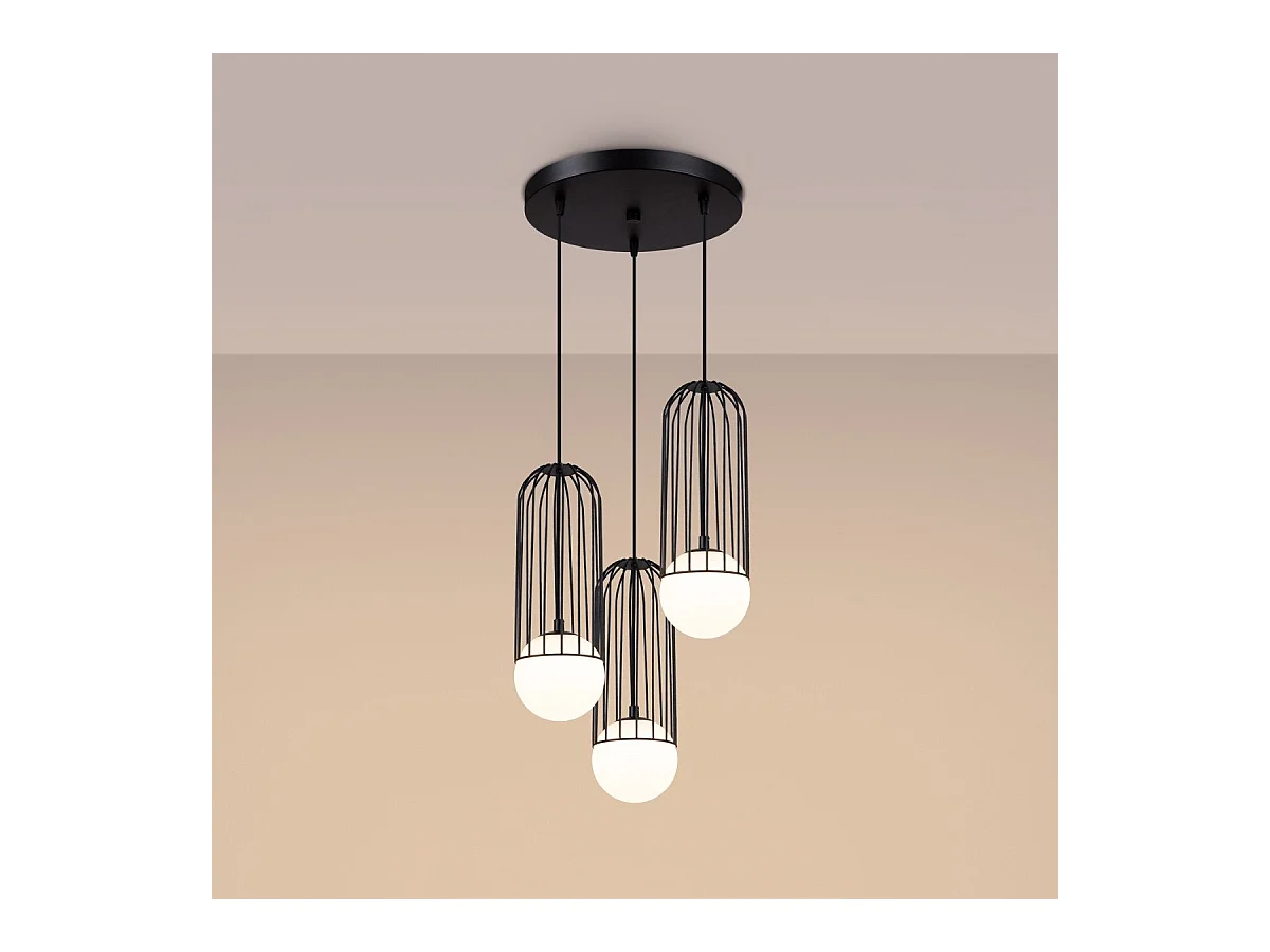 Lampe suspendue Borealys 3P noir