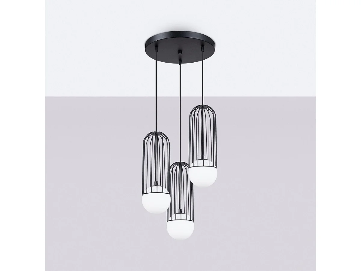 Lampe suspendue Borealys 3P noir
