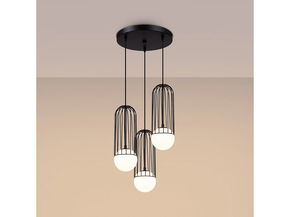 Lampe suspendue Borealys 3P noir