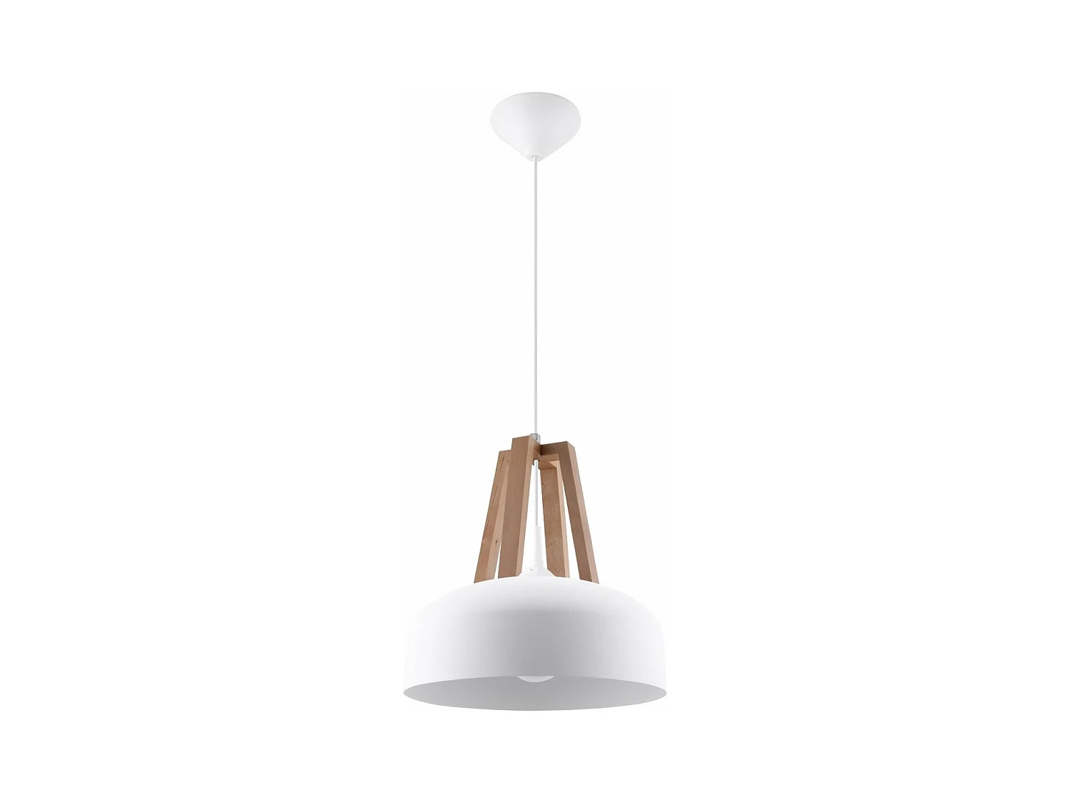 Lampe pendante Cassiopeia blanc-bois naturel