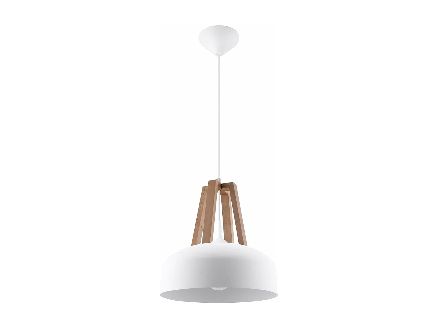 Lampe pendante Cassiopeia blanc-bois naturel