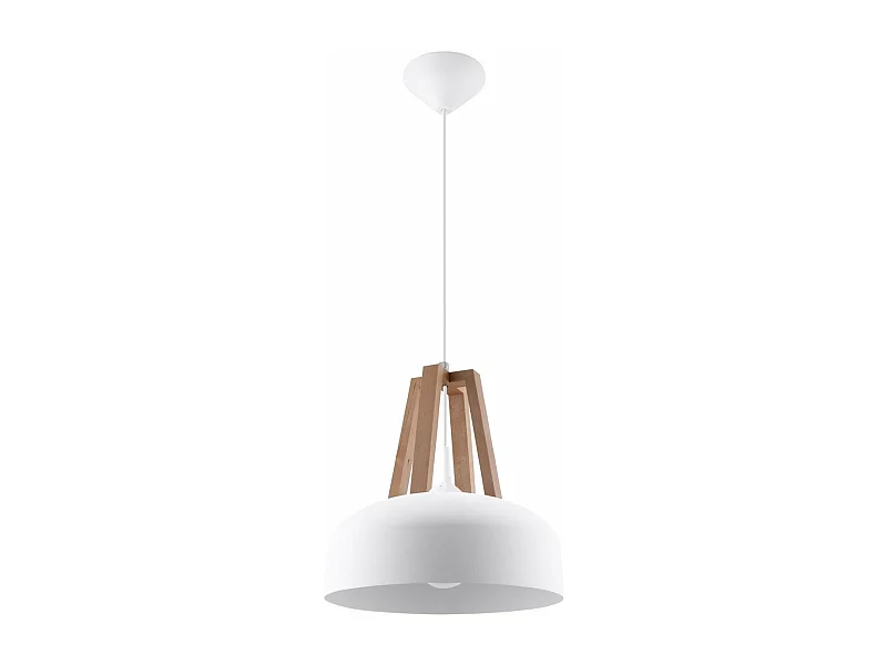 Lampe pendante Cassiopeia blanc-bois naturel