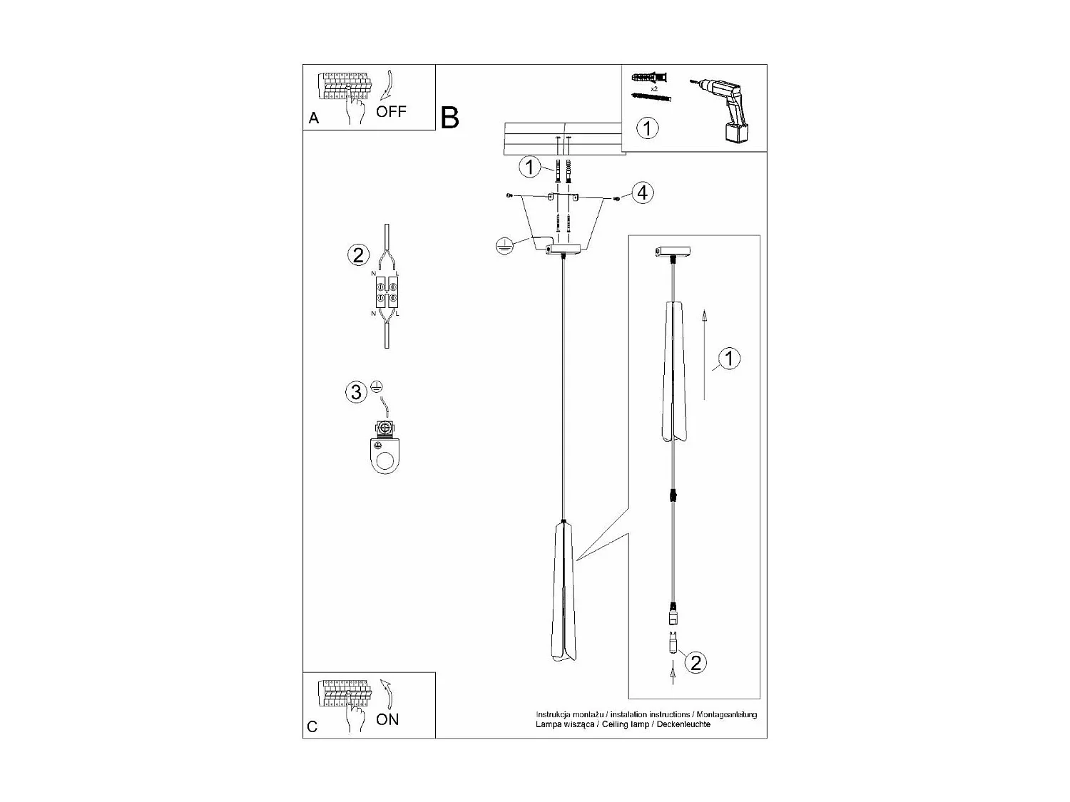 Lampe suspendue Prismatica 1 blanc