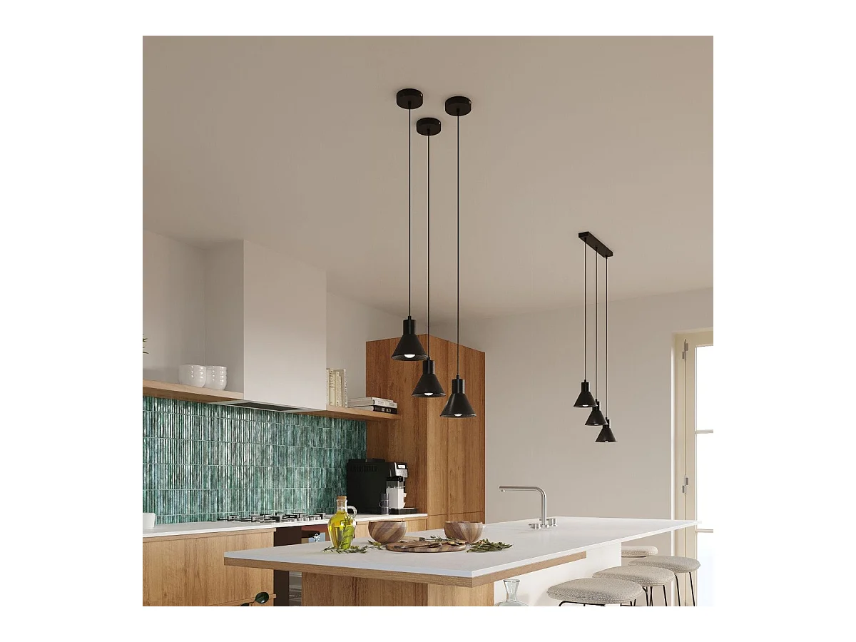 Lampe pendante Yara 1 noir [E27].