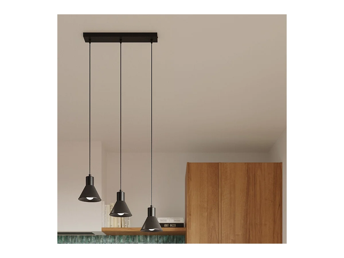 Lampe pendante Yara 1 noir [E27].